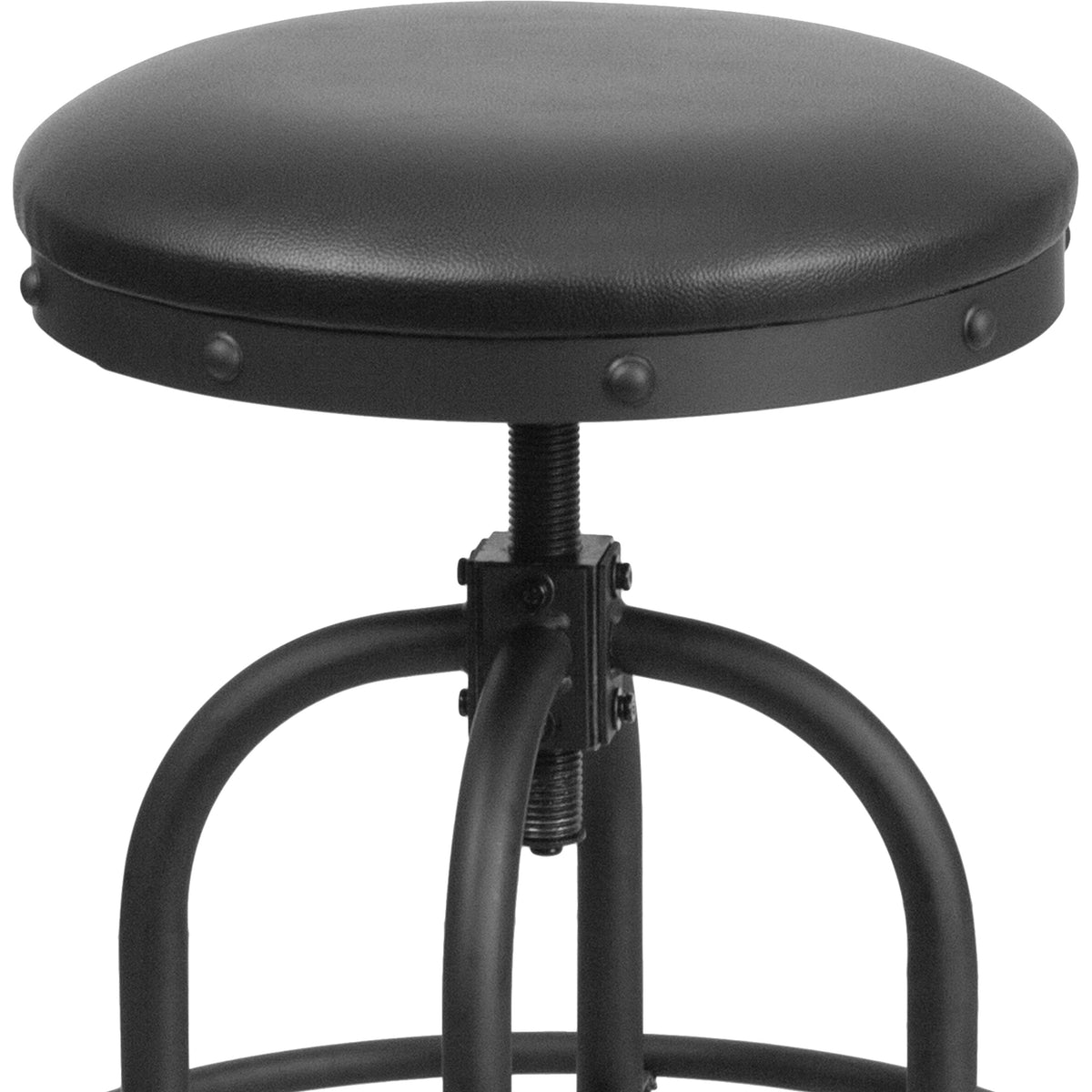 24inch Counter Height Stool w/ Swivel Lift Black LeatherSoft Seat - Kitchen Chair