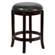 Cappuccino |#| 24inch High Backless Cappuccino Counter Height Stool with Black LeatherSoft Seat