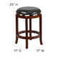 Light Cherry |#| 24inch High Backless Lt Cherry Counter Height Stool w/Black LeatherSoft Swivel Seat