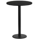 Black |#| 24inch Round Black Laminate Table Top with 18inch Round Bar Height Table Base
