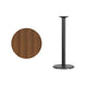 Walnut |#| 24inch Round Walnut Laminate Table Top with 18inch Round Bar Height Table Base