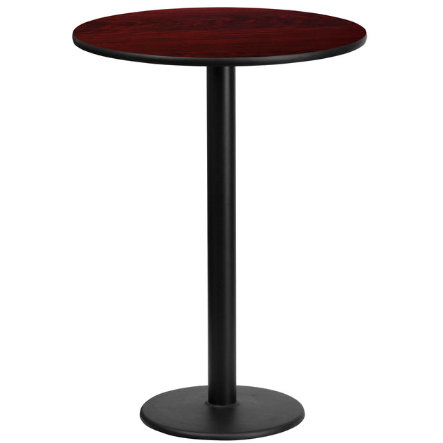 24'' Round Laminate Table Top with 18'' Round Bar Height Table Base - View 1
