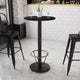 Black |#| 24inch Round Black Laminate Table Top & 18inch Round Bar Height Base with Foot Ring
