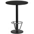24'' Round Laminate Table Top with 18'' Round Bar Height Table Base and Foot Ring