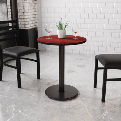24'' Round Laminate Table Top with 18'' Round Table Height Base - View 2