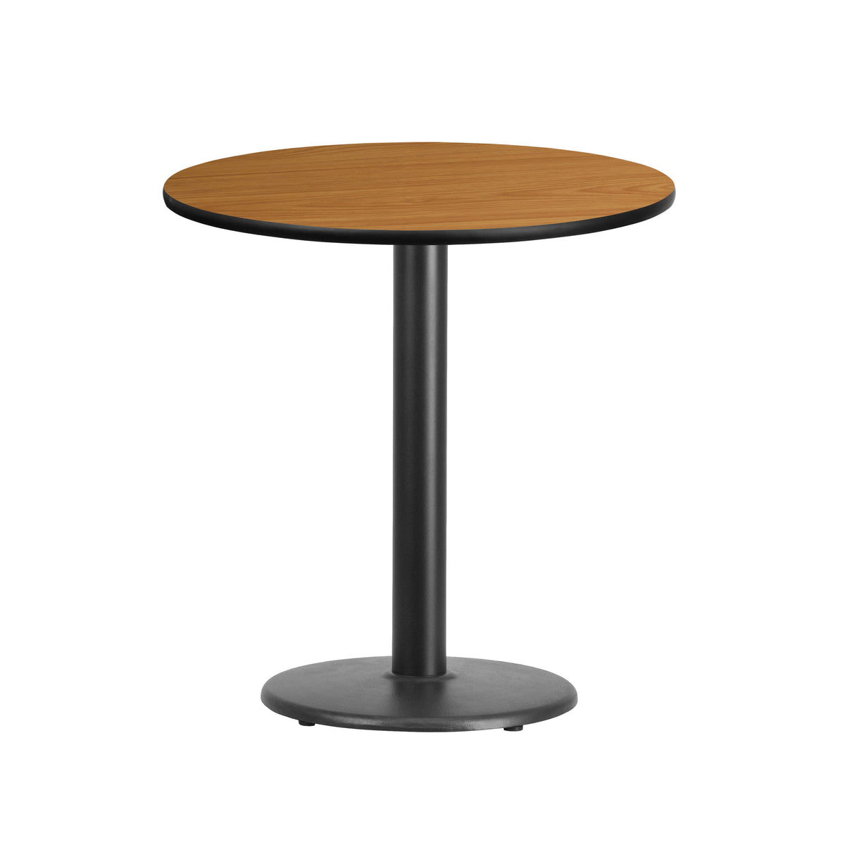 Natural |#| 24inch Round Natural Laminate Table Top with 18inch Round Table Height Base