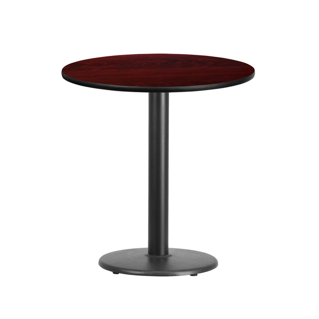 24'' Round Laminate Table Top with 18'' Round Table Height Base - View 1