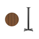 Walnut |#| 24inch Round Walnut Laminate Table Top with 22inch x 22inch Bar Height Table Base