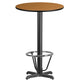 Natural |#| 24inch Round Natural Laminate Table Top & 22inchx 22inch Bar Height Base with Foot Ring