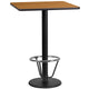 Natural |#| 24inch SQ Natural Laminate Table Top & 18inch Round Bar Height Table Base w/ Foot Ring