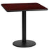 24'' Square Laminate Table Top with 18'' Round Table Height Base