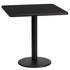 24'' Square Laminate Table Top with 18'' Round Table Height Base