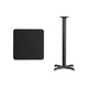 Black |#| 24inch Square Black Laminate Table Top with 22inch x 22inch Bar Height Table Base