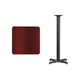 Mahogany |#| 24inch Square Mahogany Laminate Table Top with 22inch x 22inch Bar Height Table Base