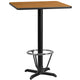 Natural |#| 24inch SQ Natural Laminate Table Top & 22inchx 22inch Bar Height Table Base w/ Foot Ring