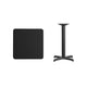 Black |#| 24inch Square Black Laminate Table Top with 22inch x 22inch Table Height Base