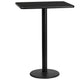 Black |#| 24" x 30" Rectangular Black Laminate Table Top & 18" RD Bar Height Table Base