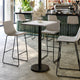 White |#| Commercial White Dining Table Top with Black Bar Height Base, 24" x 30"