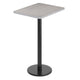 Gray |#| Commercial Gray Dining Table Top with Black Bar Height Base, 24" x 30"