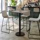 Gray |#| Commercial Gray Dining Table Top with Black Bar Height Base, 24" x 30"