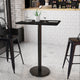 Black |#| 24" x 30" Rectangular Black Laminate Table Top & 18" RD Bar Height Table Base