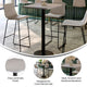 Gray |#| Commercial Gray Dining Table Top with Black Bar Height Base, 24" x 30"