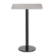 Gray |#| Commercial Gray Dining Table Top with Black Bar Height Base, 24" x 30"