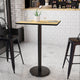 Natural |#| 24" x 30" Natural Laminate Table Top with 18" Round Bar Height Table Base