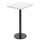 White |#| Commercial White Dining Table Top with Black Bar Height Base, 24" x 30"