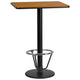 Natural |#| 24inch x 30inch Natural Laminate Table Top & 18inch RD Bar Height Table Base w/ Foot Ring