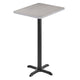 Gray |#| Commercial Gray Dining Table Top with Black Bar Height "X" Base, 24" x 30"