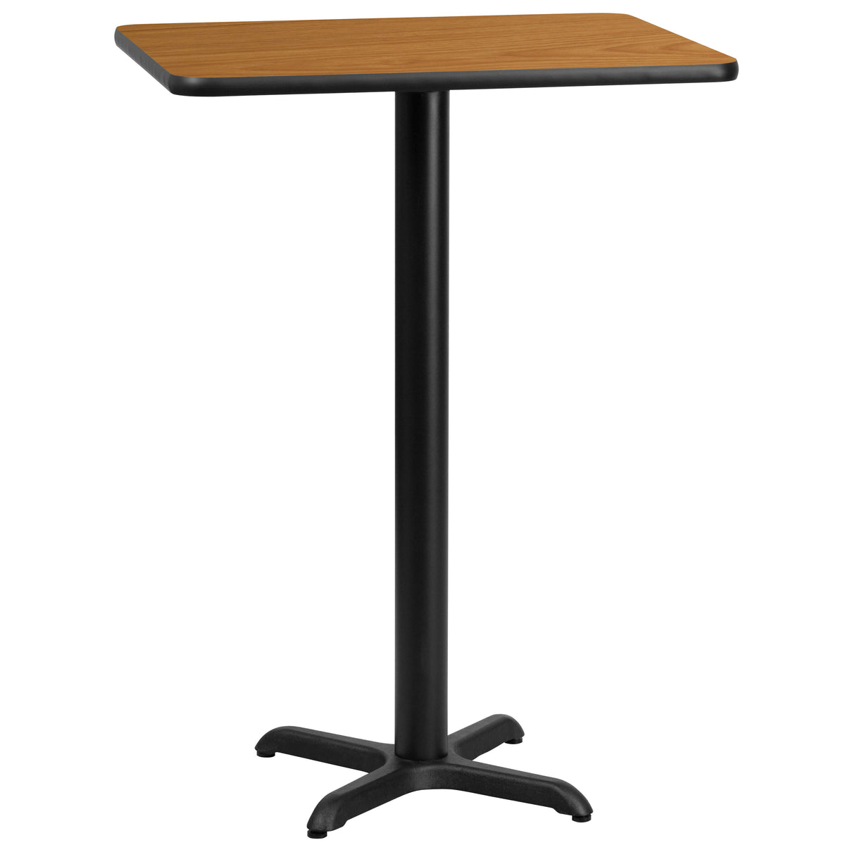Natural |#| 24" x 30" REC Natural Laminate Table Top & 22" x 22" Bar Height Table Base