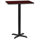 Mahogany |#| 24" x 30" Mahogany Laminate Table Top with 22" x 22" Bar Height Table Base