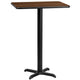 Walnut |#| 24" x 30" Rectangular Walnut Laminate Table Top & 22x22 Bar Height Table Base
