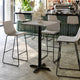 Gray |#| Commercial Gray Dining Table Top with Black Bar Height "X" Base, 24" x 30"