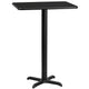 Black |#| 24" x 30" Rectangular Black Laminate Table Top & 22" x 22" Bar Height Table Base