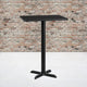 Black |#| 24" x 30" Rectangular Black Laminate Table Top & 22" x 22" Bar Height Table Base