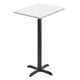 White |#| Commercial White Dining Table Top with Black Bar Height "X" Base, 24" x 30"