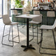 White |#| Commercial White Dining Table Top with Black Bar Height "X" Base, 24" x 30"