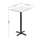 White |#| Commercial White Dining Table Top with Black Bar Height "X" Base, 24" x 30"