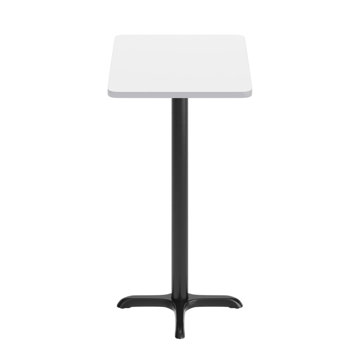 White |#| Commercial White Dining Table Top with Black Bar Height "X" Base, 24" x 30"