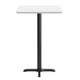 White |#| Commercial White Dining Table Top with Black Bar Height "X" Base, 24" x 30"