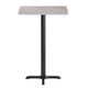 Gray |#| Commercial Gray Dining Table Top with Black Bar Height "X" Base, 24" x 30"