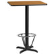 Natural |#| 24inch x 30inch Natural Laminate Table Top & 22x22 Bar Height Table Base w/Foot Ring