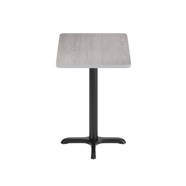 Gray |#| Commercial Gray Rectangular Dining Table Top with Black "X" Base, 24" x 30"