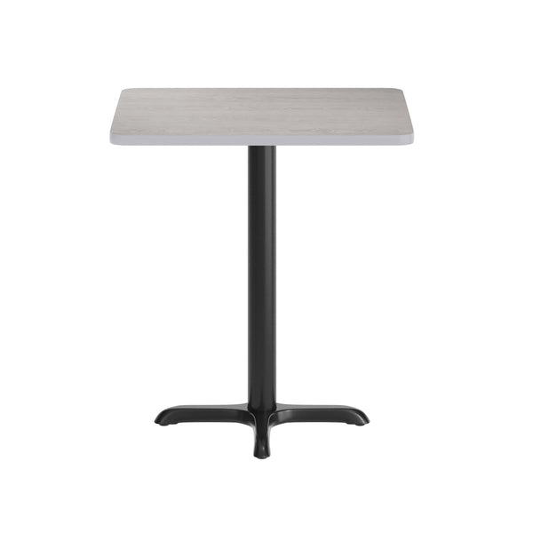 Gray |#| Commercial Gray Rectangular Dining Table Top with Black "X" Base, 24" x 30"