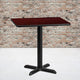 Mahogany |#| 24" x 30" Mahogany Laminate Table Top with 22" x 22" Table Height Base