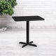 Black |#| 24" x 30" Rectangular Black Laminate Table Top with 22" x 22" Table Height Base