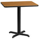 Natural |#| 24" x 30" Rectangular Natural Laminate Table Top & 22" x 22" Table Height Base