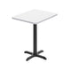 White |#| Commercial White Rectangular Dining Table Top with Black "X" Base, 24" x 30"